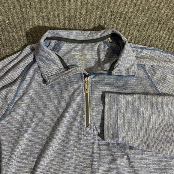 Tommy Bahama Other - Tommy Bahama IslandZone Mens Blue Space Dye Quarter Zip Pullover Sweater Medium